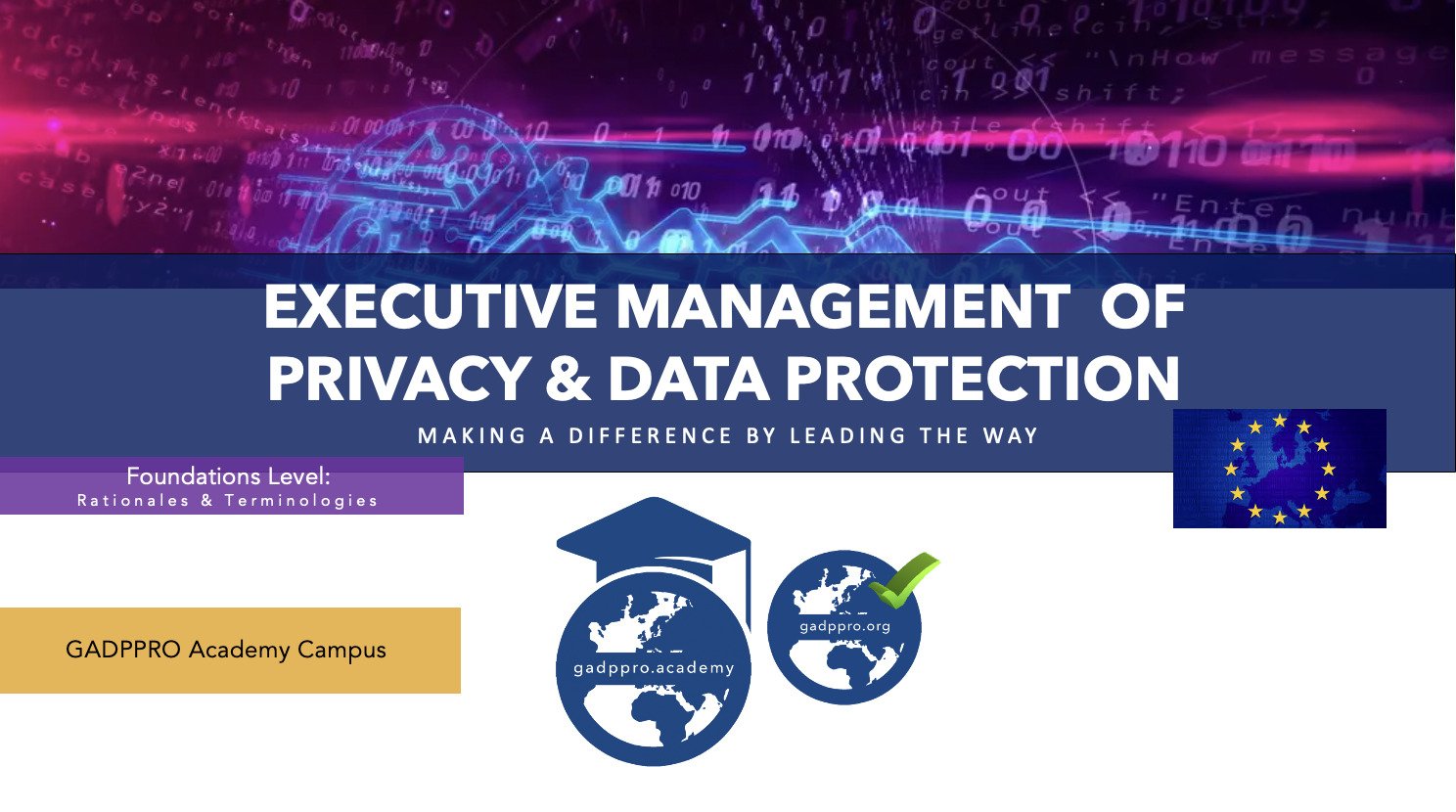 Management of Privacy & Data Protection www.gadppro.academy