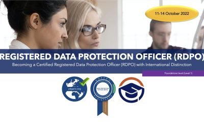 OCTOBER 2022  FULL PACKAGE STEP-BY-STEP TRAINING REGISTERED DATA PROTECTION OFFICER RDPO 11-14 OCTOBER 2022
